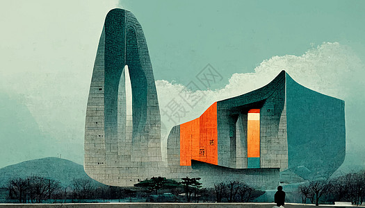 韩国建筑图解 惊人的韩国建筑图解插图墙纸建筑物建筑学艺术品图纸背景图片