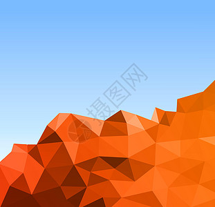 抽象矢量背景红色多边形岩石马赛克高地插图三角形橙子图片
