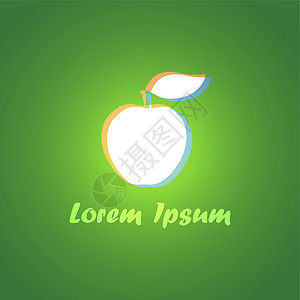 带白苹果的logo白色甜点水果标识绿色叶子食物图片