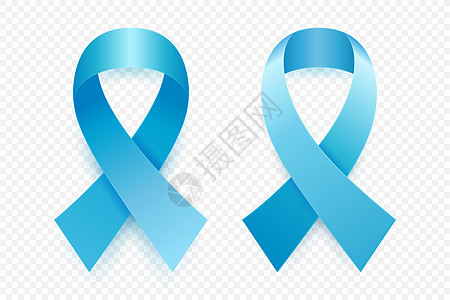 矢量 3d 逼真的蓝丝带集 前列腺癌意识符号特写 癌症丝带模板 世界前列腺癌日概念蓝色卡片丝绸卫生插图帮助幸存者药品保健浅蓝色图片