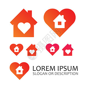 房地产公司Logo商业插图建筑城市公寓财产房子红色销售图片