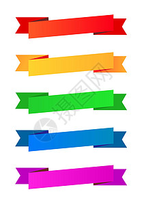 彩色丝带收藏滚动横幅插图蓝色乐队标语贴纸磁带销售书签图片