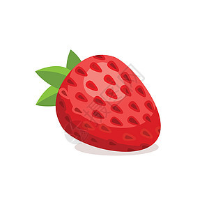 白色背景的草莓红色水果浆果叶子食物绿色甜点插图图片