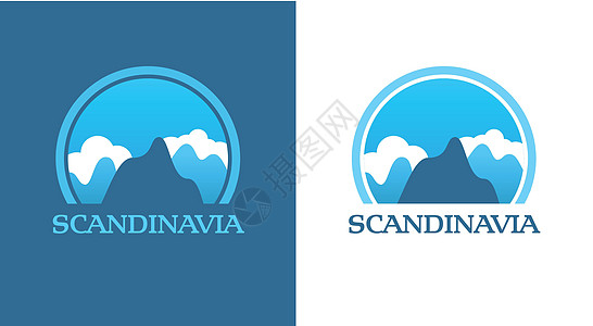 斯堪的纳维亚山脉矢量徽章图片