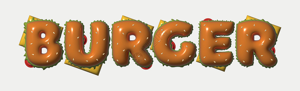 BBERGER的文字格式化为汉堡 品牌 标签或广告的现代设计  3D图像书法沙拉餐厅面包横幅饭馆咖啡店牛肉刻字商业图片
