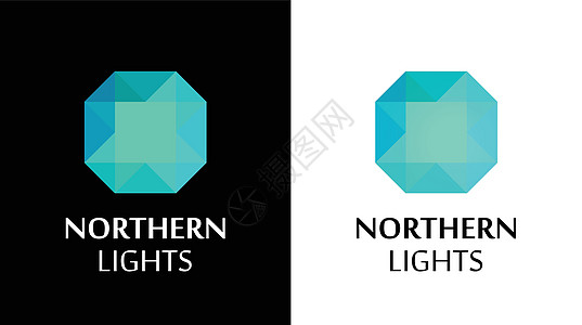 带有北极光光照耀的 Logo图片