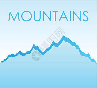 以蓝色山为蓝山绘制的平向矢量地面景观背景图示图片