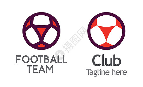 足球俱乐部 联盟或学校的现代标准 矢量徽标图图片
