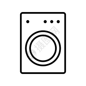 洗桶式洗衣机图标 烘干机和瓦瑟机 矢量图片