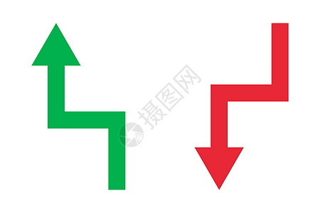 箭头图标集 销售量和股票价格的变动 矢量值图片