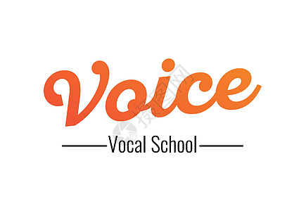 - Vocal学校的声音标志 用白色透明背景的矢量图解图片