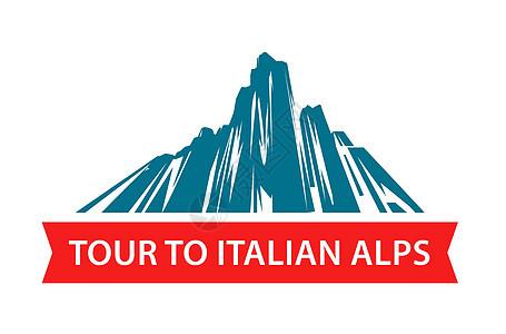 前往意大利阿尔卑斯山 洛戈山山上旅行远足的游览 旅游公司矢量说明图片