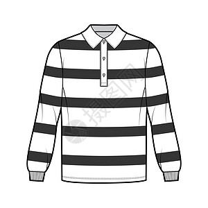 Shirt 橄榄球技术时装插图 长袖 外衣长度 Henley脖子 超大 平板领尺寸衣柜服装身体球衣男生女士针织男人计算机图片
