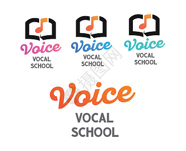 Vocal学校的一套矢量标志  在白色透明背景上创造性地设计标志图片