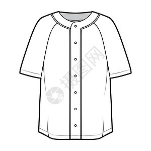 Shirt棒球按钮前技术时装插图 用拉布兰短袖 扣子 超大尺寸运动运动装女士男人男性设计球衣棉布袖子女孩图片