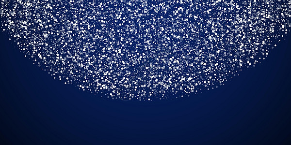 圣诞降雪背景 精细的飞雪薄片和恒星 节日冬季银雪花覆盖模板 矢量插图雪片辉光反射假期星星金光光泽水晶民众艺术图片