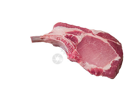 生猪肉和培根放在骨头上肋骨营养白色熏肉美食牛扒食物烹饪屠宰场红色图片
