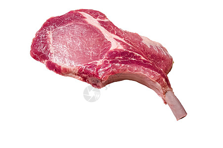生猪肉和培根放在骨头上红色熏肉屠宰场肋骨牛扒牛肉腰部白色食物营养背景图片