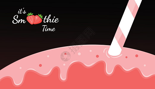 红辣椒冰沙标志草莓水果奶昔鸡尾酒牛奶液体酸奶浆果果汁食物海报网络稻草奶油图片