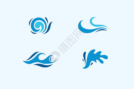 波浪海水设计标志 简单元素 矢量插图运动艺术公司身份液体商业太阳标识斑点收藏图片