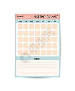 月计划模板 最低规划者组织者页数矢量设计 Planner空白模板金融数据日程日记规划师剪贴簿预算学校工作记事本图片
