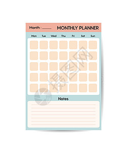 月计划模板 最低规划者组织者页数矢量设计 Planner空白模板金融数据日程日记规划师剪贴簿预算学校工作记事本背景图片