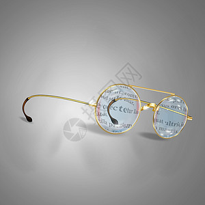 金色眼镜矢量图和文本反射 金边眼镜 复古设计图片