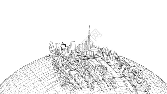 3d城市范围 3d的矢量转换气球插图市中心地球房子景观天际绘画摩天大楼活力图片
