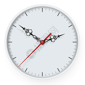 带阴影的白色时钟图标 矢量图 模拟在白色背景上隔离的品牌和广告拨号插图计时器时间工作钟表手表警报速度盘子图片