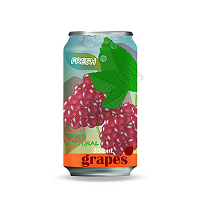 苹果 葡萄 樱桃汁的铝罐 水果饮料广告媒介设计纤维冰罐苏打包装气泡液体啤酒插图零食瓶子图片