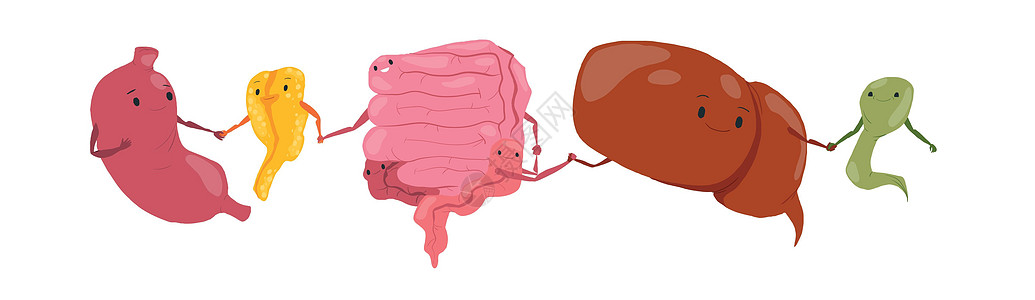 将人类五器官设置在白色背景上的可爱卡通矢量人类五器官图片