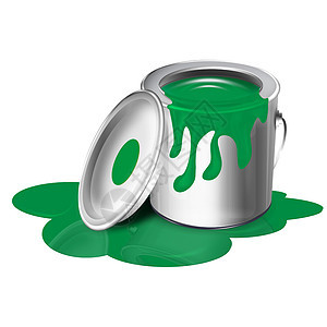 用涂料和绿点打开的罐头 矢量插图图片