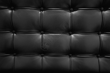 在皇家风格的黑色皮革沙发纹理 优雅的压花黑色皮革图案 复古风格和几何图案图片