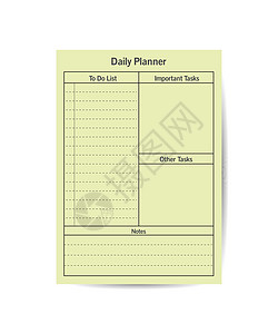 矢量 计划页任务和检查列表平板矢量插图 每日规划打印模板图片