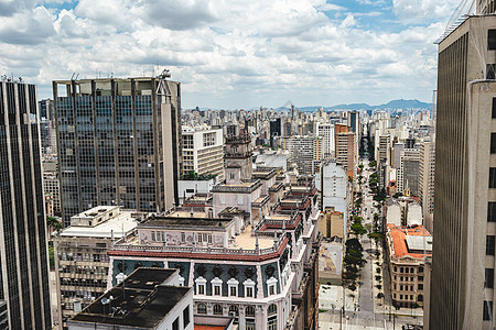 巴西圣保罗的天线金融天际景观拉丁中心城市天空首都市中心全景图片