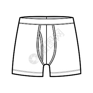 用弹性腰带显示弹性腰带的内衣短裤技术时装图示 用运动式皮肤紧身裤折痕内裤服装女士女性计算机草图设计男人衣服图片