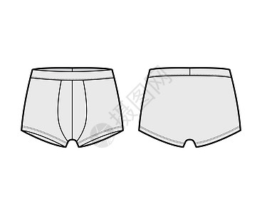 Trunks 内衣技术时尚插画 带松紧腰带 Athletic 紧身短裤平角内裤服饰运动折痕小样身体瑜伽服装计算机游泳衣孩子们图片