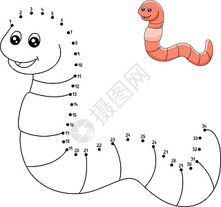 孩子们的点到点虫子颜色页面图片