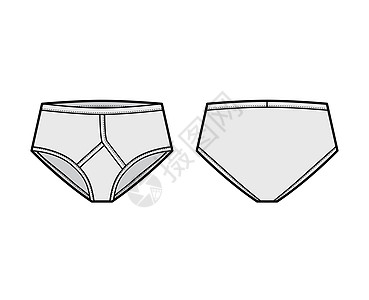 内裤技术时装图示 用弹性腰带 垂直苍蝇 平底裤和短裤来说明计算机插图绘画瑜伽设计服饰身体草图游泳衣男人图片