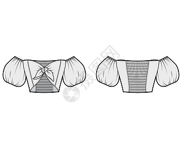 领头的顶顶技术时装插图 上面有弓型细形前衣 浮肿布卢森袖织物丝绸绘画女孩服装女士计算机男性裙子棉布图片