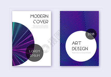 Trendy 覆盖设计模板集 Neon 抽象 li杂志邀请函商业墙纸蓝色艺术品插图海报梯度传单图片