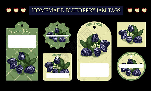 自制黑莓的标签 黑莓罐装容器贴纸包装甜点玻璃插图水果食物烹饪罐装浆果图片