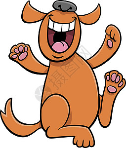 卡通喜剧狗漫画动物人物宠物耳朵尾巴鼻子卡通片快乐家畜微笑吉祥物绘画图片