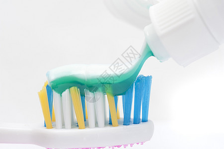 牙膏和刷牙笔牙科浴室刷子管子打扫牙齿牙刷卫生图片