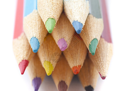 铅笔蜡笔的多彩色调色板背景图片
