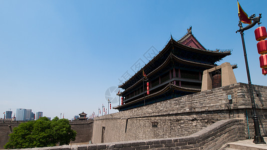 城墙石头红色历史灯笼建筑学纪念碑文化历史性图片