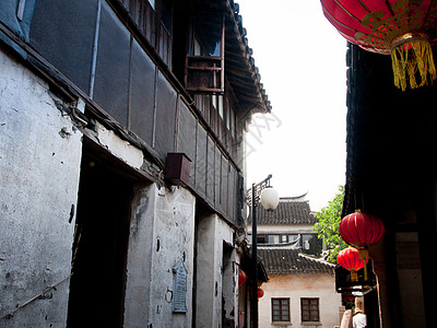 水村房子建筑学红色住宅文化灯笼居住石头街道运河图片