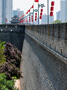 城墙历史纪念碑石头灯笼建筑学文化红色历史性图片