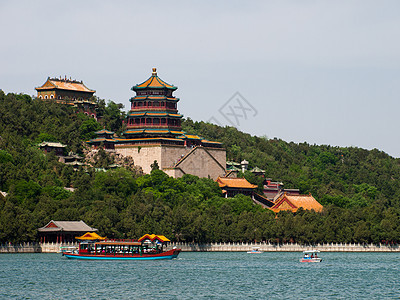 北京夏季宫寺庙地方树木森林全景绿色公园文化图片