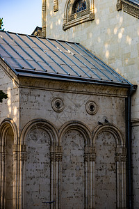 格鲁吉亚第比利斯著名的Kashveti教堂雕刻建筑学城市街道装饰地标教会艺术大教堂旅行图片